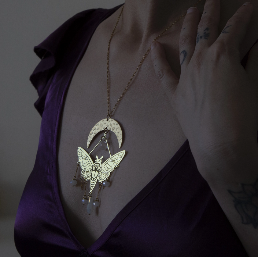 Maxi collier pendentif papillon en laiton 2 - Noémie zomby