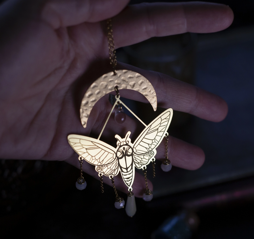 Maxi collier pendentif papillon en laiton 2 - Noémie zomby