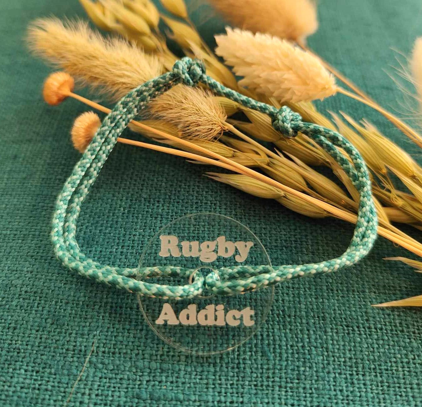 Bracelet " Rugby Addict " - paracorde et plexi gravé