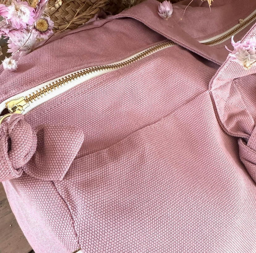 Sac Polochon "Joyeuse Baroudeuse" rose blush