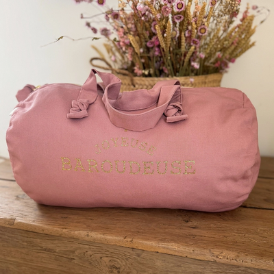 Sac Polochon "Joyeuse Baroudeuse" rose blush