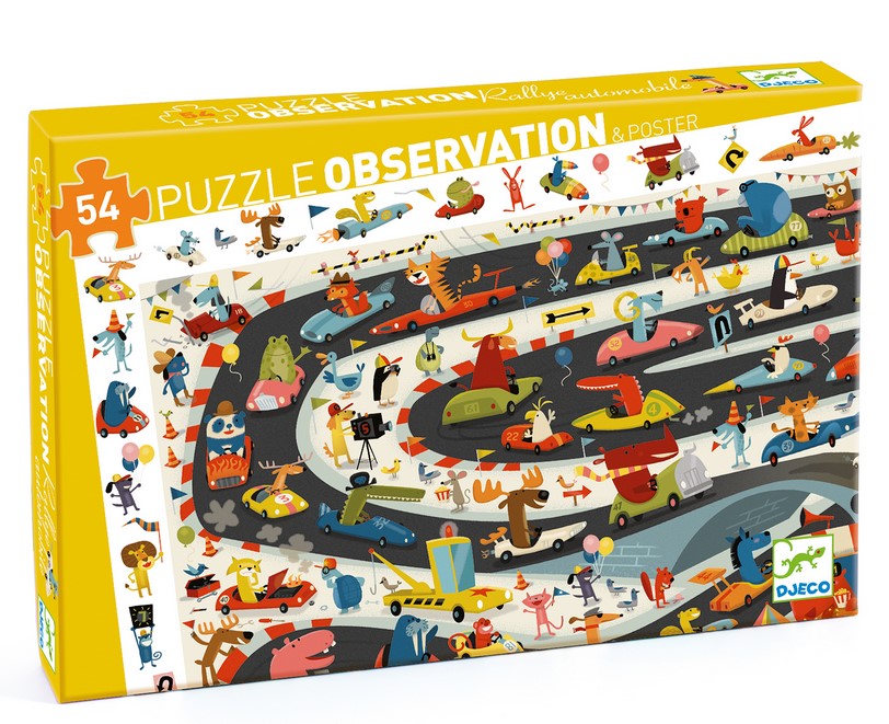 Puzzle d'observation - Rallye automobile - 54 pcs- DJECO