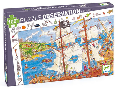 Puzzle d'observation - Les pirates - 100 pcs - DJECO