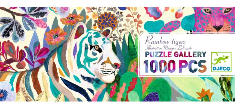 Puzzle  - Rainbow tigers - 1000 pcs - DJECO