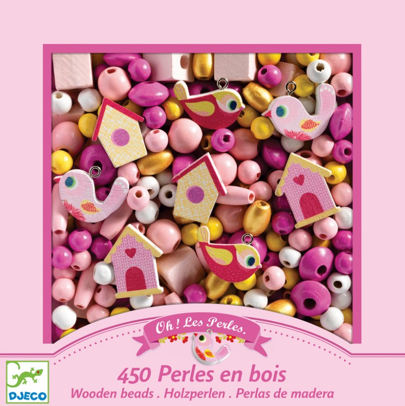 Coffret - Perles bois - Oiseaux - DJECO