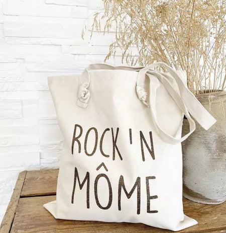 Tote-Bag à noeuds écru " Rock'N Môme"   - Marcel et Lily