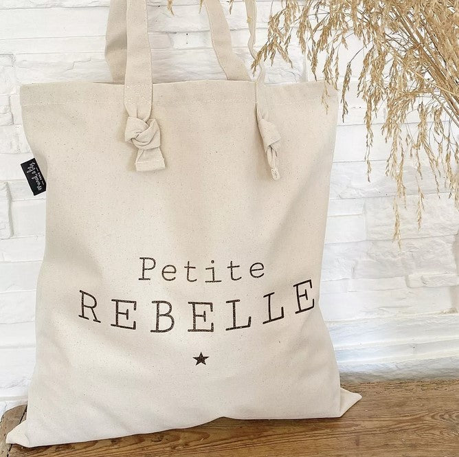 Tote-Bag à noeuds écru " Petite Rebelle"   - Marcel et Lily