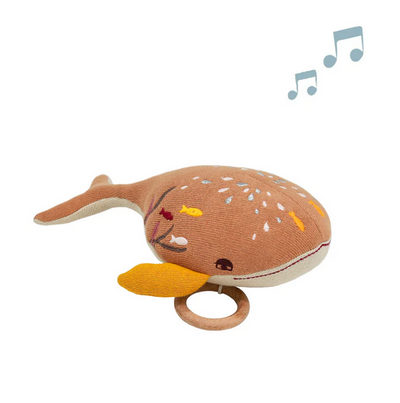Doudou musical Baleine pour bébé - Sable - L'oiseau Bateau
