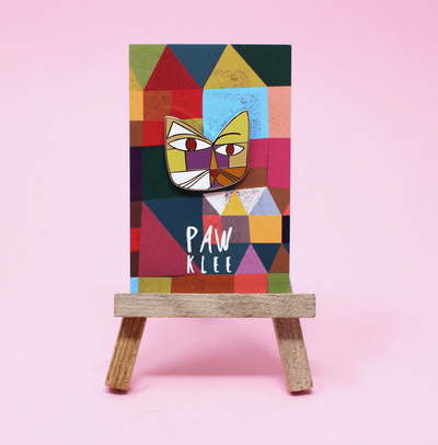 Broche d'artiste en forme de chat Paw Klee