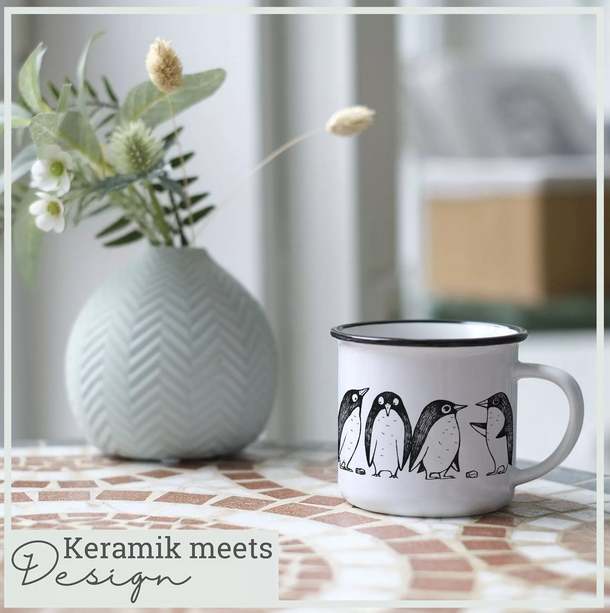 Tasse en céramique –  Histoire d'amour de pingouin