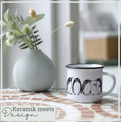 Tasse en céramique –  Histoire d'amour de pingouin