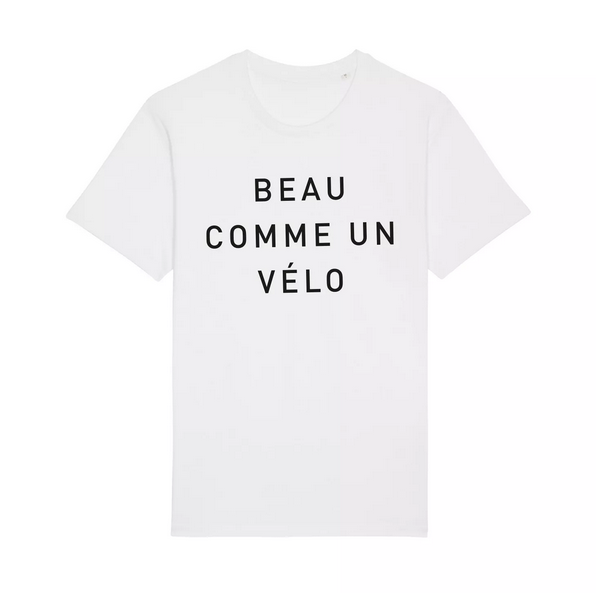 Tshirt " beau comme un vélo" 100% coton - Blanc