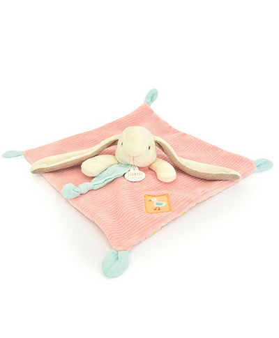 Doudou plat rose - LAPIN CIBOULETTE- 27 cm