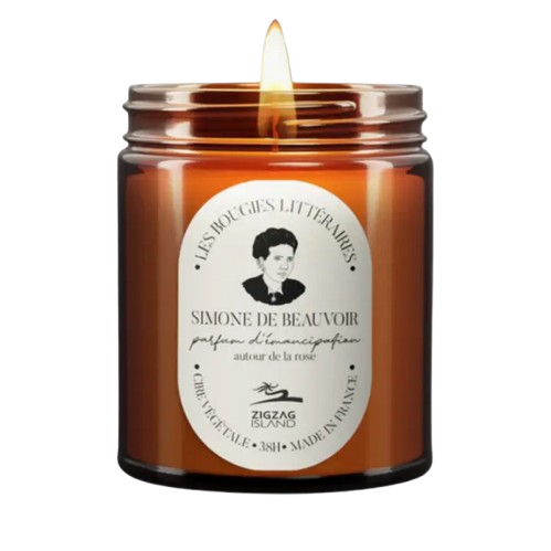 Bougie naturelle « Simone de Beauvoir » parfumée à la rose