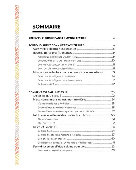 Guide pratique des tissus Compositions, spécificités et usages en couture - neuf sous blister