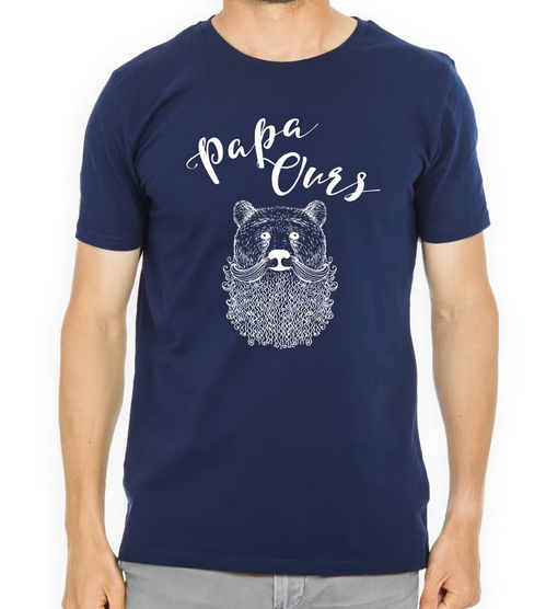 T-shirt homme papa ours bleu navy Servane Conceptstore. Fête des pères