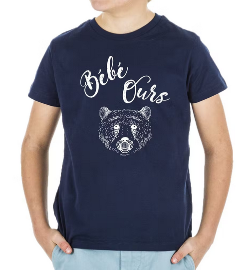Tshirt "Bébé ours" 100% coton - Bleu navy