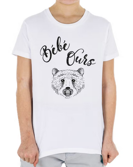 Tshirt "Bébé ours" 100% coton - Blanc