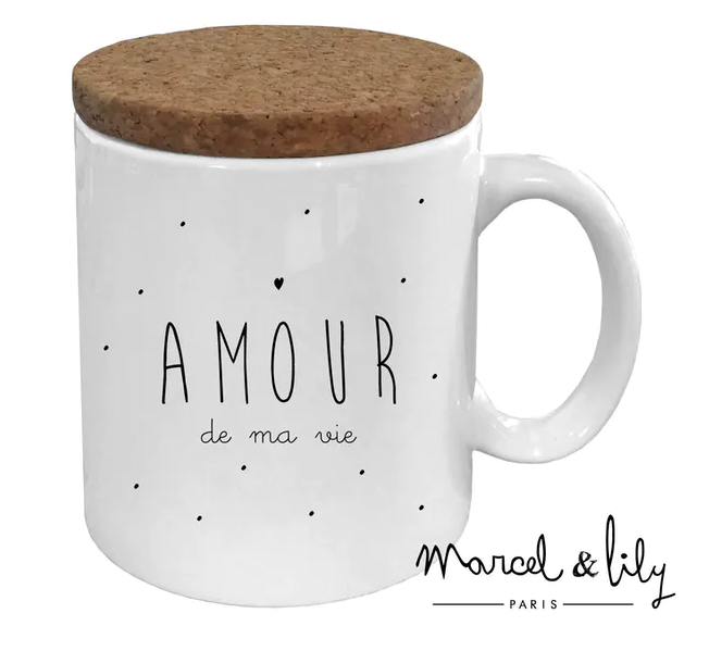 Mug céramique "Amour de ma vie" Marcel et Lily Cadeau Servane Conceptstore