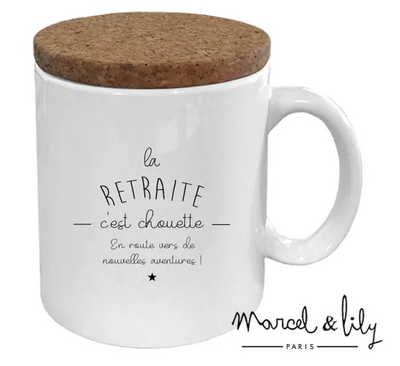 Mug céramique "La retraite, c'est chouette" Marcel et Lily Cadeau Servane Conceptstore