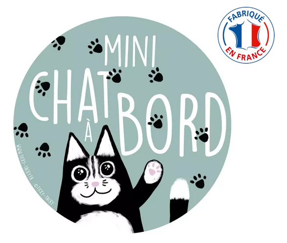 Stickers voiture – Mini Chat à bord