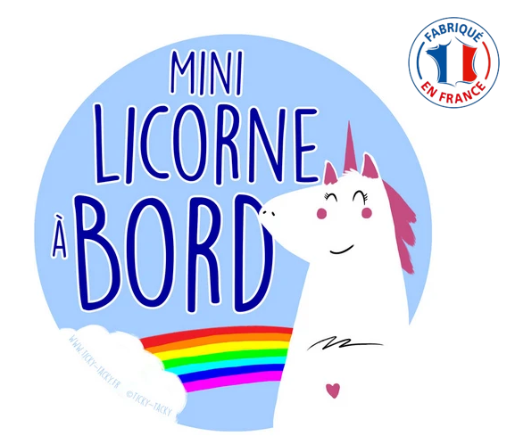 Stickers voiture – Mini Licorne à Bord