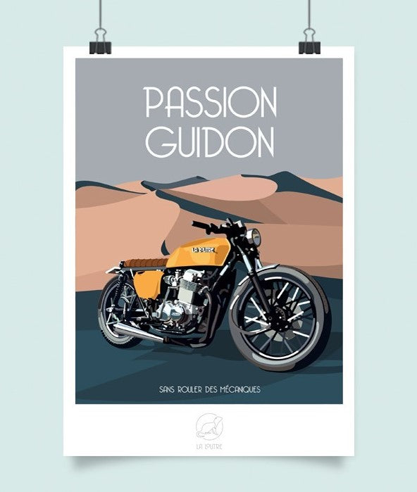 Affiche Passion Guidon - Honda 750 Four - La loutre