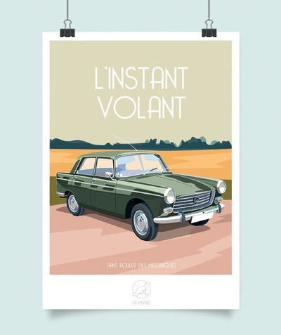 Affiche Instant Volant - Peugeot 404 - La loutre