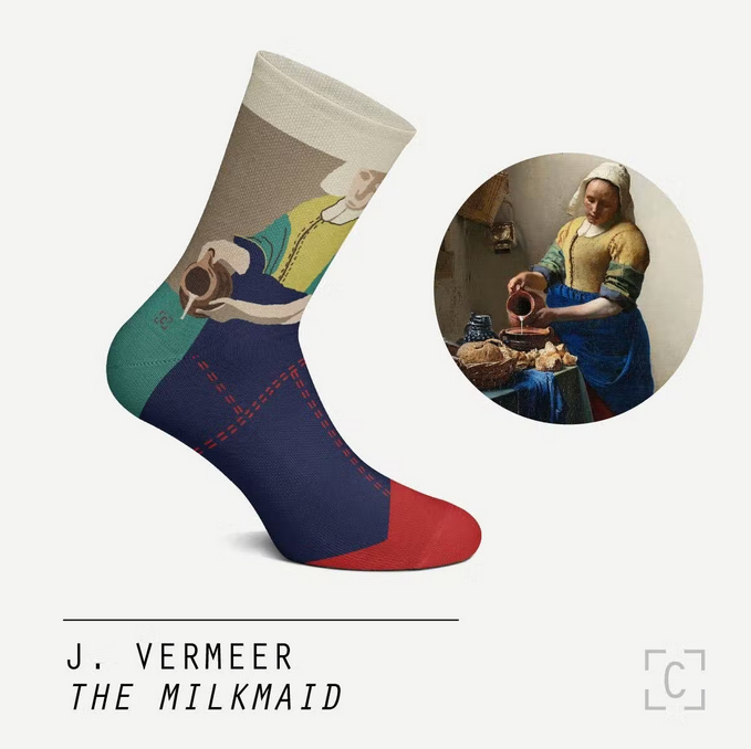 Chaussettes "The Milkmaid"- J Vermeer - Curator Socks