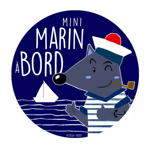 Stickers voiture – Mini Marin à bord