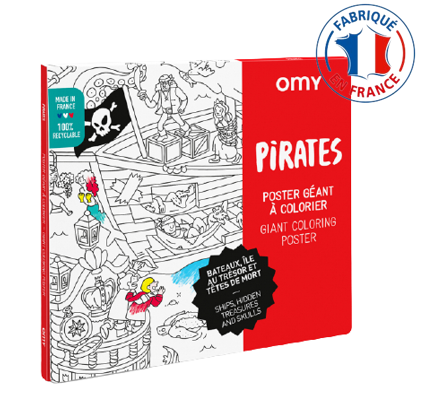 Poster à colorier grand format encadrable - Pirates