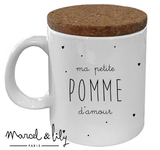 Mug céramique - message - "Ma petite pomme d'amour"  - Marcel et Lily
