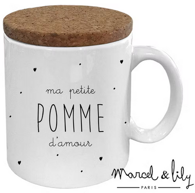 Mug céramique - message - "Ma petite pomme d'amour"  - Marcel et Lily